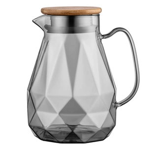 Глечик Ardesto Graphite, 1500мл, боросилікатне скло, бамбук, нержавіюча сталь, сірий (AR2615SG) зображення 1