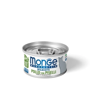 Консерви для котів Monge Cat Monoprotein м'ясні пластівці з курки та горошком 80 г (8009470007184) зображення 1