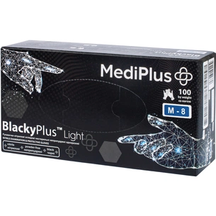 Медичні рукавички MediPlus BlackyPlus Light Нітрилові оглядові нестерильні неприпудрені Чорні Розмір M 100 шт. (6970245754508) зображення 1