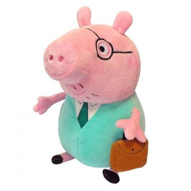 М'яка іграшка Peppa Pig Тато свин з портфелем 30 см (30292) - изображение 1