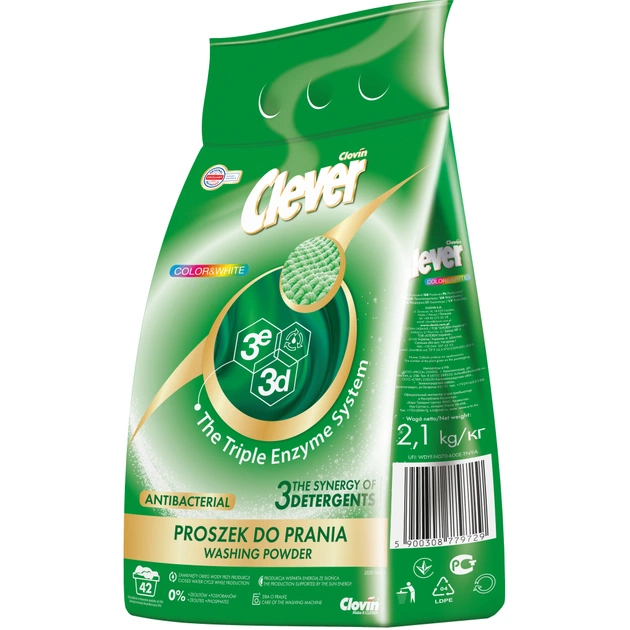 Пральний порошок Clever Color & White 2.1 кг (5900308779729) - изображение 1