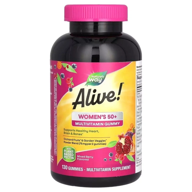 Мультивітамін Nature's Way Мультивітаміни для жінок 50+, смак ягід, Alive! Women''s 50+ Gummy Mu (NWY-11537) - зображення 1