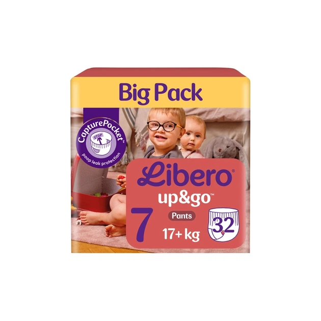 Підгузки Libero Up&Go Розмір 7 (17+ кг) 32 шт (7322542536421) - зображення 1