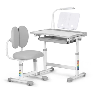 Парта зі стільцем Evo-kids (стол+стул+полка+лампа) Gray (BD-20 G) зображення 1