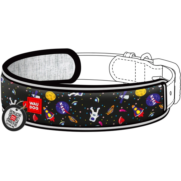 Эргономичные накладки на ошейник WAUDOG Nylon с QR-паспортом NASA S-M 15-20 мм (2402-0147) - изображение 1