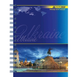 Блокнот Buromax spiral side, А6, 96sheets, square, UKRAINE (assorted) (BM.2422) зображення 1
