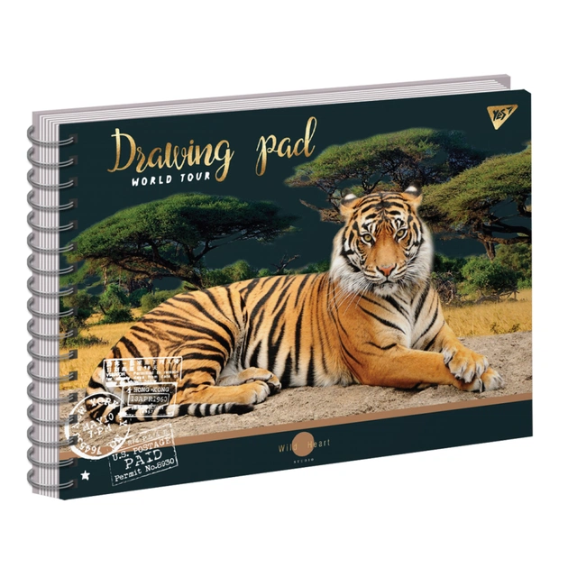 Альбом для малювання Yes А4 WILD ANIMALS на спіралі, 30 аркушів (130454) - изображение 1
