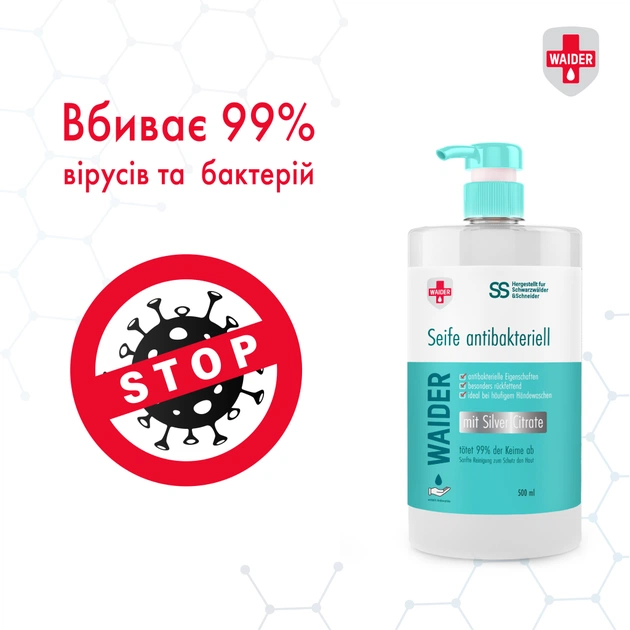 Рідке мило Waider антибактеріальної дії 500 мл (4823098412113) - picture 3