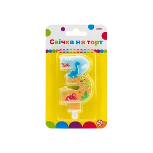 Свічка Maxi двостороння "3" із зображенням динозаврів висотою 7,62 см (MX622099-3) изображение 1