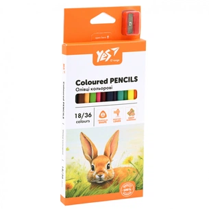 Олівці кольорові Yes Orange Line 18 шт 36 кольорів з точилкою (290752) зображення 1