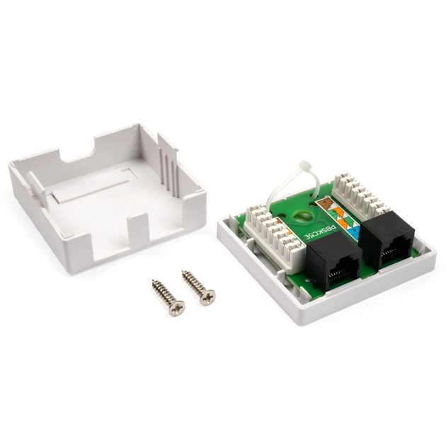 Комп'ютерна розетка RJ45x2 UTP cat.5e 8P8C Vinga (VCPRJ45O2) - picture 4