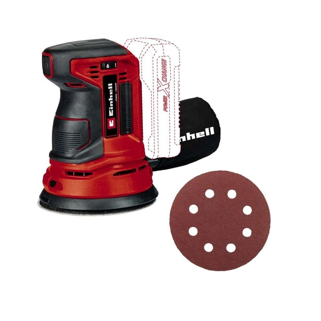 Шліфувальна машина Einhell TE-RS 18LI - Solo 18В, 125 мм, 14000-22000кол/хв, (без АКБ та ЗП) (4462010) - picture 4