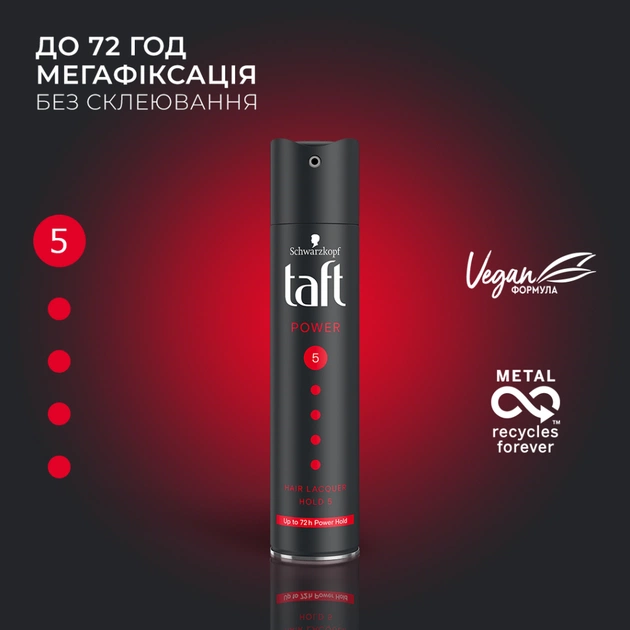 Лак для волосся Taft Power Кофеїн Фіксація 5 250 мл (4015001003505/4015000510790) - picture 2