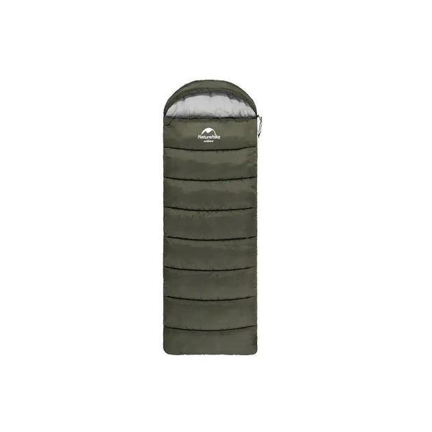 Спальний мішок Naturehike з капюшоном U250S NH20MSD07 (0°C) правий, темно-зелений (6927595764305-R) - зображення 1