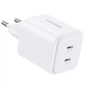 Зарядное устройство Ugreen X526 2xUSB-C PD45W GaN white (65154) - уменьшенное изображение 2