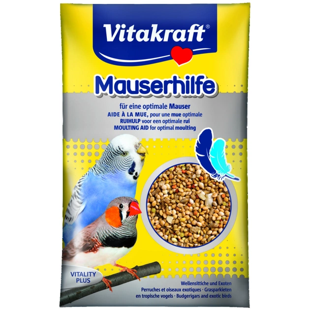 Вітаміни для птахів Vitakraft Mauserhilfe для хвилястих та екзотичних папуг 20 г (під час линьки) (4008239213112) - зображення 1