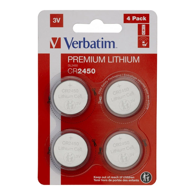 Батарейка Verbatim CR 2450 Lithium 3V * 4 (49535) - зображення 1