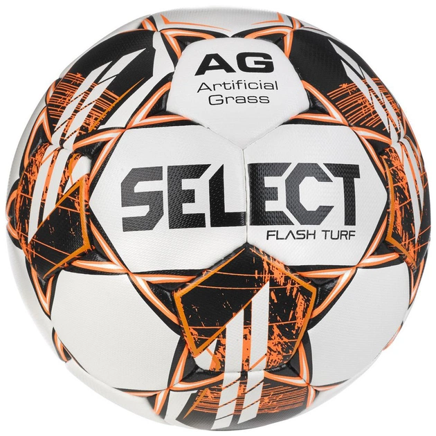 Мяч футбольный Select Flash Turf v23 біло-помаранчевий Уні 5 (5703543315376) - изображение 1