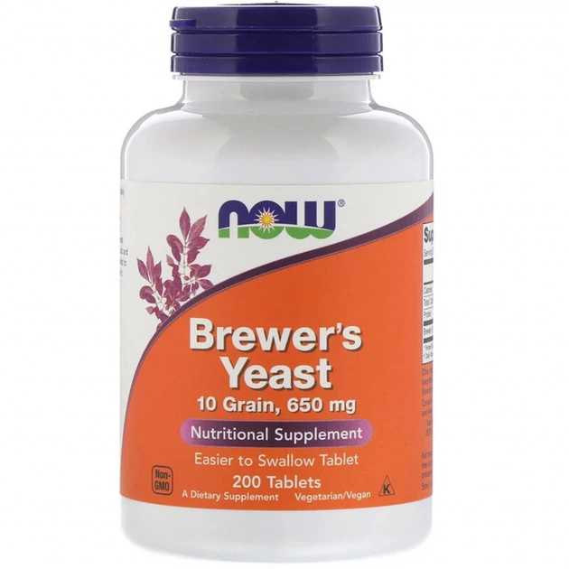 Трави Now Foods Пивні дріжджі, Brewer's Yeast, Now Food, 200 таблеток (NOW-02410) - зображення 1