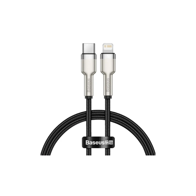 Дата кабель USB-C to Lightning 0.25m 20W Cafule Series Meta black Baseus (CATLJK-01) - изображение 1