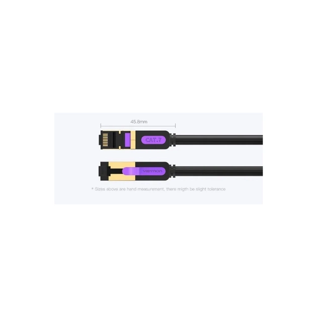 Патч-корд 0.5м, S/FTP cat 7 RJ-45 black Vention (ICDBD) - picture 9