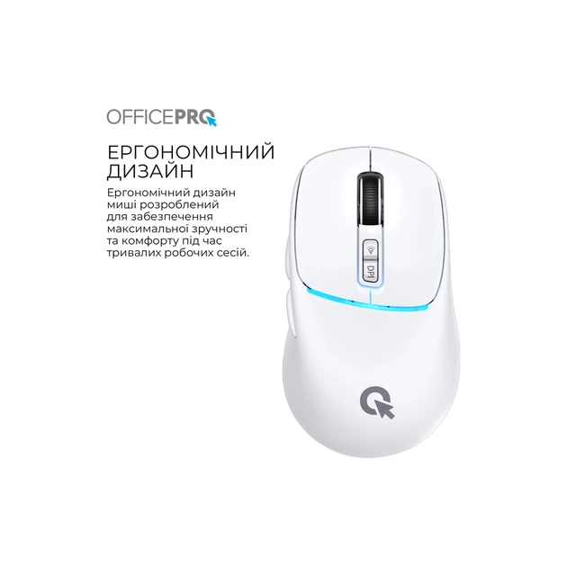 Мышка OfficePro M468W Wireless/Bluetooth White (M468W) - изображение 6