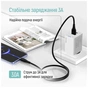 Дата кабель USB 2.0 AM to USB-C 1.0m 3A textured PVC black ColorWay (CW-CBUC094-BK) - зменшене зображення 6