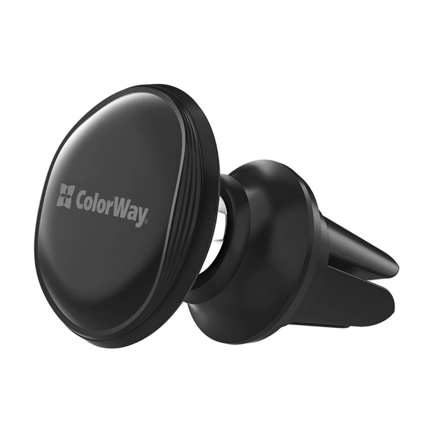 Універсальний автотримач ColorWay Metallic Air Vent-4(360 rotation) magnetic Black (CW-CHM09-BK) - зображення 1