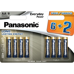 Батарейка Panasonic AA LR6 Everyday Power * 8(6+2) (LR6REE/8B2F) зображення 1