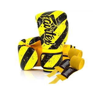 Боксерські рукавички Fairtex BGV14Y Yellow/Black 14 унцій (бинти в комплекті) (BGV14Y_14oz_Yellow/Black) зображення 1