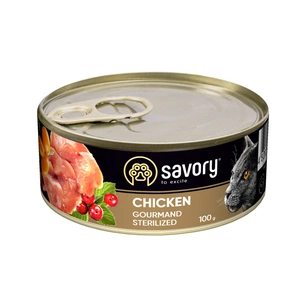 Вологий корм для кішок Savory Cat Can Adult Sterilised курка 100 г (4820232630747) зображення 1