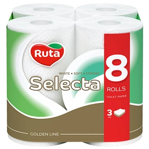 Туалетний папір Ruta Selecta 3 шари 8 рулонів (4820023744806) зображення 1
