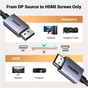 Кабель мультимедійний DisplayPort M to HDMI M 2.0m V2.0 4K30Hz DP125 black Ugreen (35842) - зменшене зображення 10