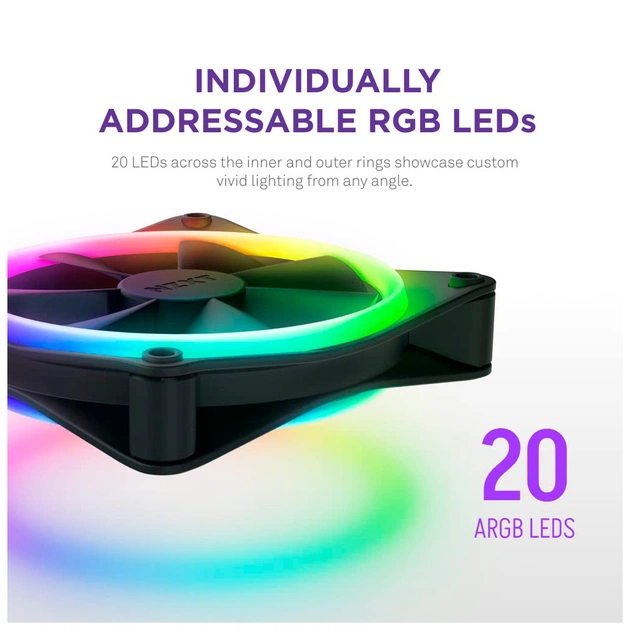 Кулер до корпусу NZXT F140RGB Duo (RF-D14SF-B1) - зображення 9