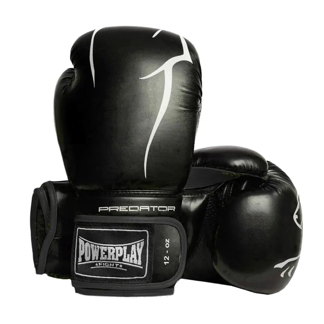 Боксерские перчатки PowerPlay 3018 Jaguar Chorni 12 untsiy (PP_3018_12oz_Black) - изображение 1