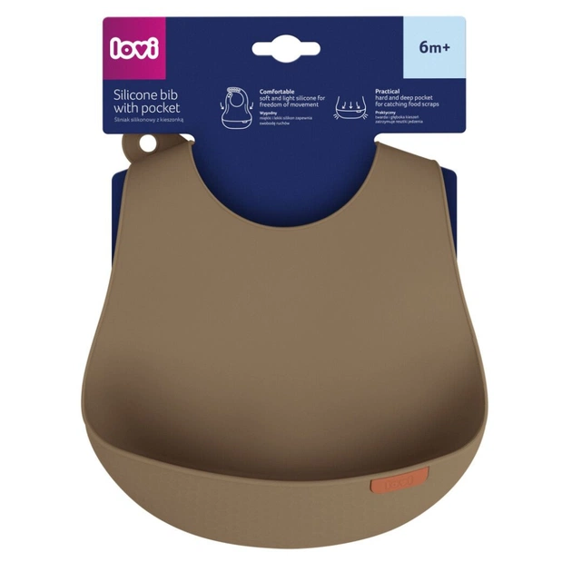 Нагрудничок Lovi Granola силіконовий, коричневий (51/031_bro) - picture 3