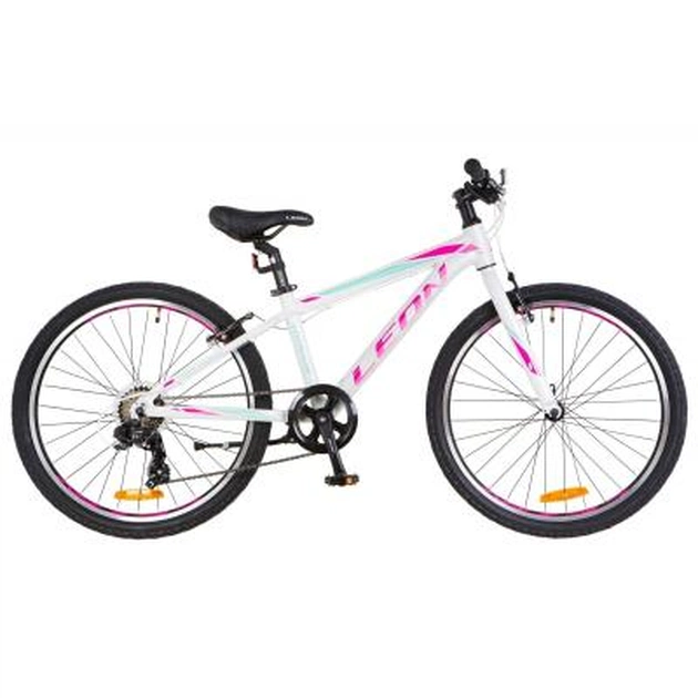 Велосипед Leon 24" JUNIOR 2018 AM 14G DD рама-12,5" Al біло-малиновий (OPS-LN-24-012) - зображення 1