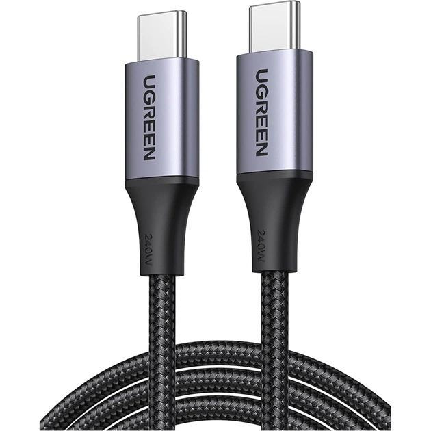 Дата кабель USB-C to USB-C 1.0m 240W US535 space gray Ugreen (15311) - изображение 1