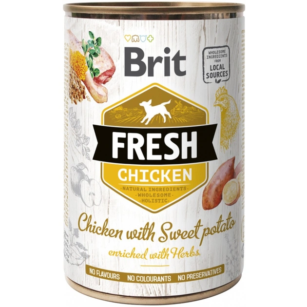 Консерви для собак Brit Fresh Chicken/Sweet Potato 400 г (з куркою та бататом) (8595602533893) - зображення 1
