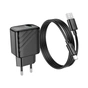 Зарядний пристрій HOCO CS21A Rich USB QC3.0 + cable USB to USB-C Black (6942007609906) - зменшене зображення 4