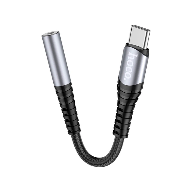 Перехідник USB-C M to 3.5mm F LS33 metal gray HOCO (6931474761163) - зображення 4
