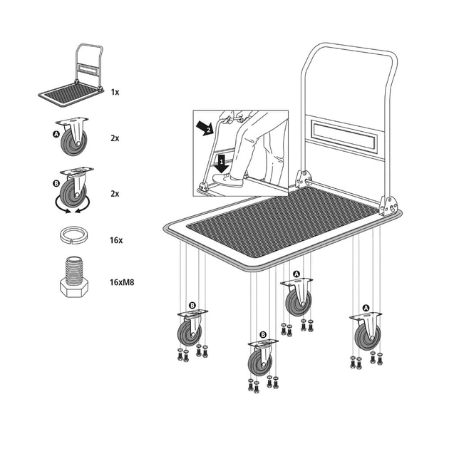 Візок вантажний Stanley платформний, антиковзна поверхня, платформа 73,5x47см, до 150кг (SXWT-PC527) - picture 6