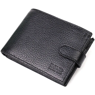 Портмоне Bond Accessories З натуральної зернистої шкіри Чорне (22059) изображение 1