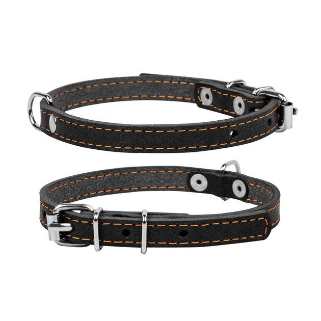 Ошейник для животных Collar одинарный Ш 14 мм Д 27-35 см черный (00031) - изображение 1