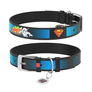 Нашийник для тварин WAUDOG Design з QR паспортом "Супермен 2" S Ш 15 мм Д 26-35 см чорний (0015-1008-01) зображення 1