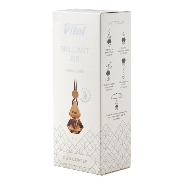 Ароматизатор для автомобіля VITOL Brilliant Air Oud Coffee 8мл (VBA03) - picture 6