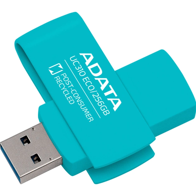 USB флеш накопичувач ADATA 256GB UC310 Eco Green USB 3.2 (UC310E-256G-RGN) - зображення 1