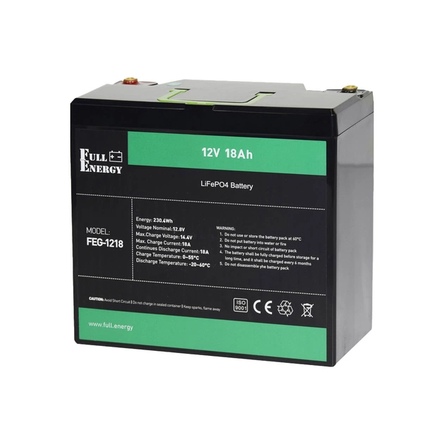 Батарея LiFePo4 Full Energy 12В 18Аг, FEG-1218 (FEG-1218) - зображення 1