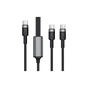 Дата кабель USB-C to 2xUSB-C 1.2m 100W nylon black Acefast (6974316285120) - зменшене зображення 1