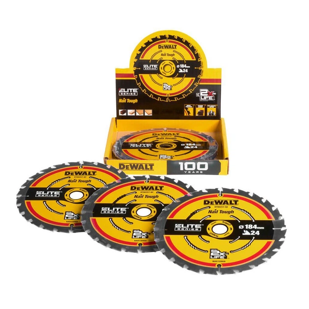 Круг відрізний DeWALT ELITE EXTREME, 184х16х24, кут заточування 18 гр. (DT10401) - зображення 1